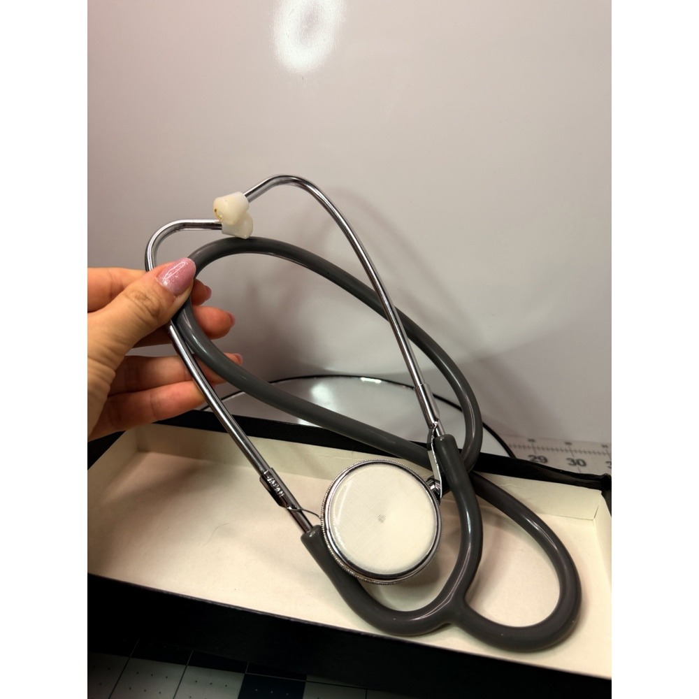 Vintage Labtron No 400 Dual Head Lightweight Stethoscope Grey Made in Japan - Picture 5 of 6